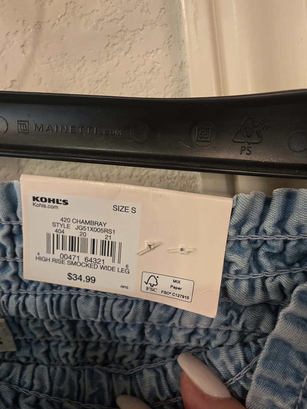 Kohl's Light Blue Chambray High-Rise Wide Leg Pants Size Small - Picture 3 of 6